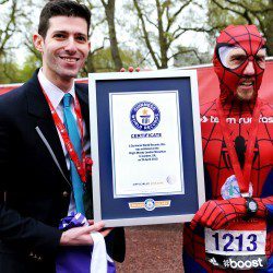 Paul Martelletti breaks superhero record dressed as Spider-Man