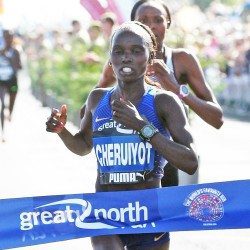 Vivian Cheruiyot wins Great North Run battle on half-marathon debut