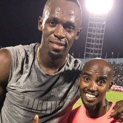 Usain Bolt and Mo Farah at Ostrava Golden Spike