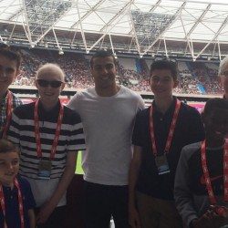 Athletes visit Box4Kids at Anniversary Games