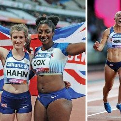 Sophie Hahn and Georgie Hermitage run records to win world gold