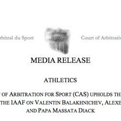 CAS upholds life bans handed to three senior officials