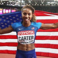 Kori Carter leads US one-two in world 400m hurdles