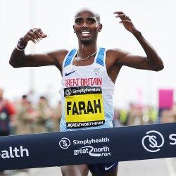 Mo Farah wills himself to make it four in a row at Great North Run