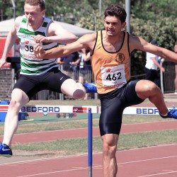 Jacob Paul on hurdles training