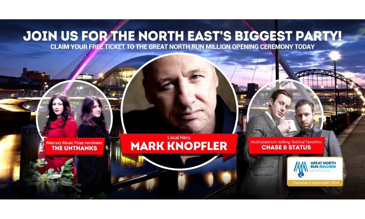 Win tickets to the Great North Run Million Opening Ceremony