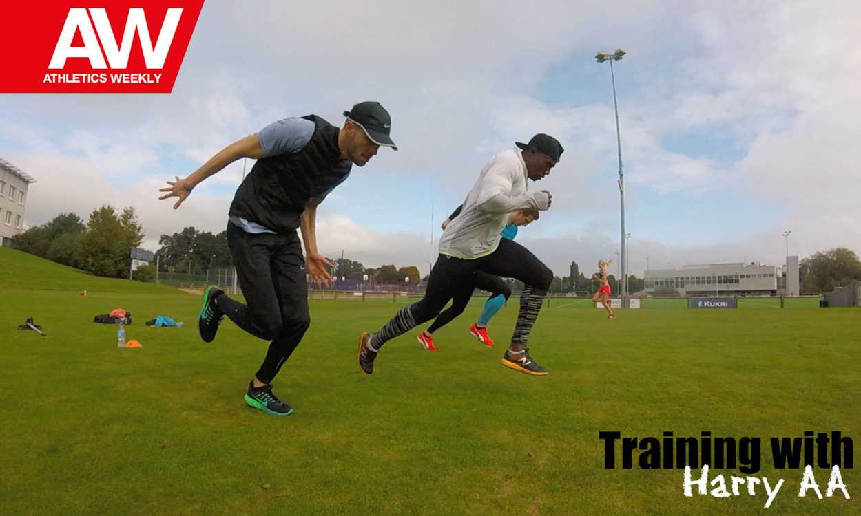 Training with Harry Aikines-Aryeetey… Grass runs