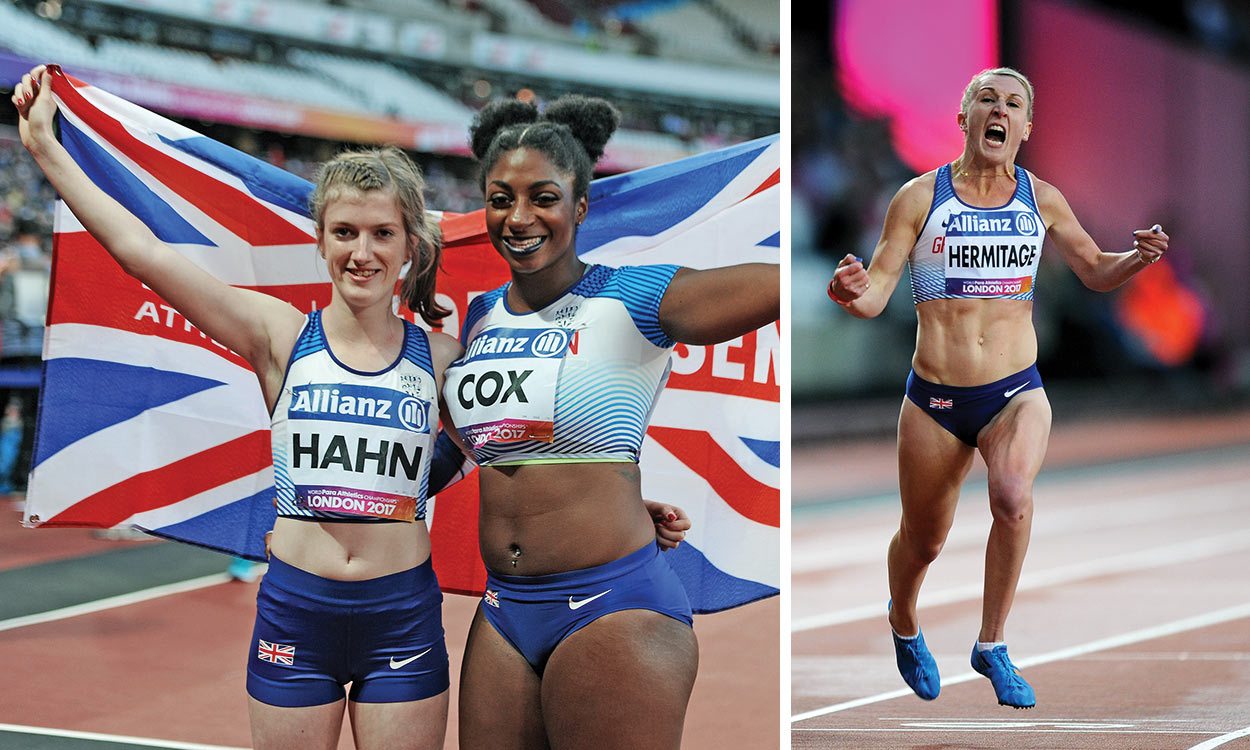 Sophie Hahn and Georgie Hermitage run records to win world gold