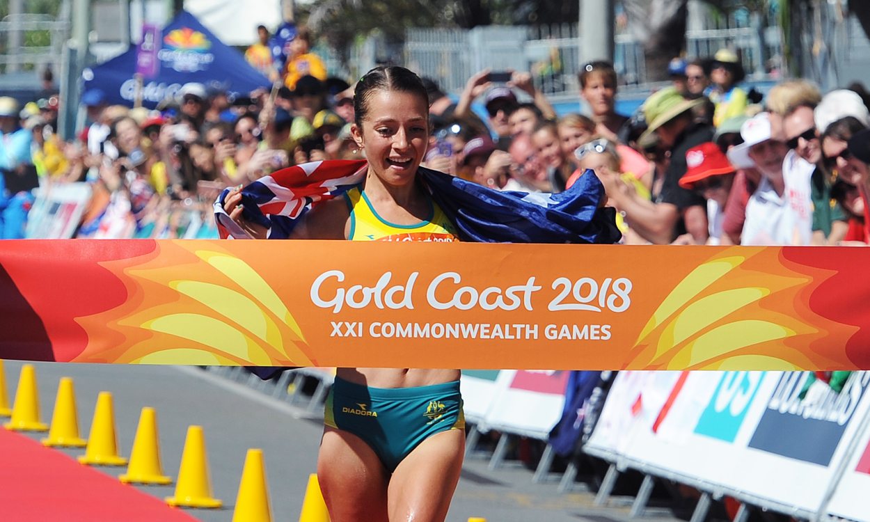 Jemima Montag completes Australian race walk double as Bethan Davies bags bronze