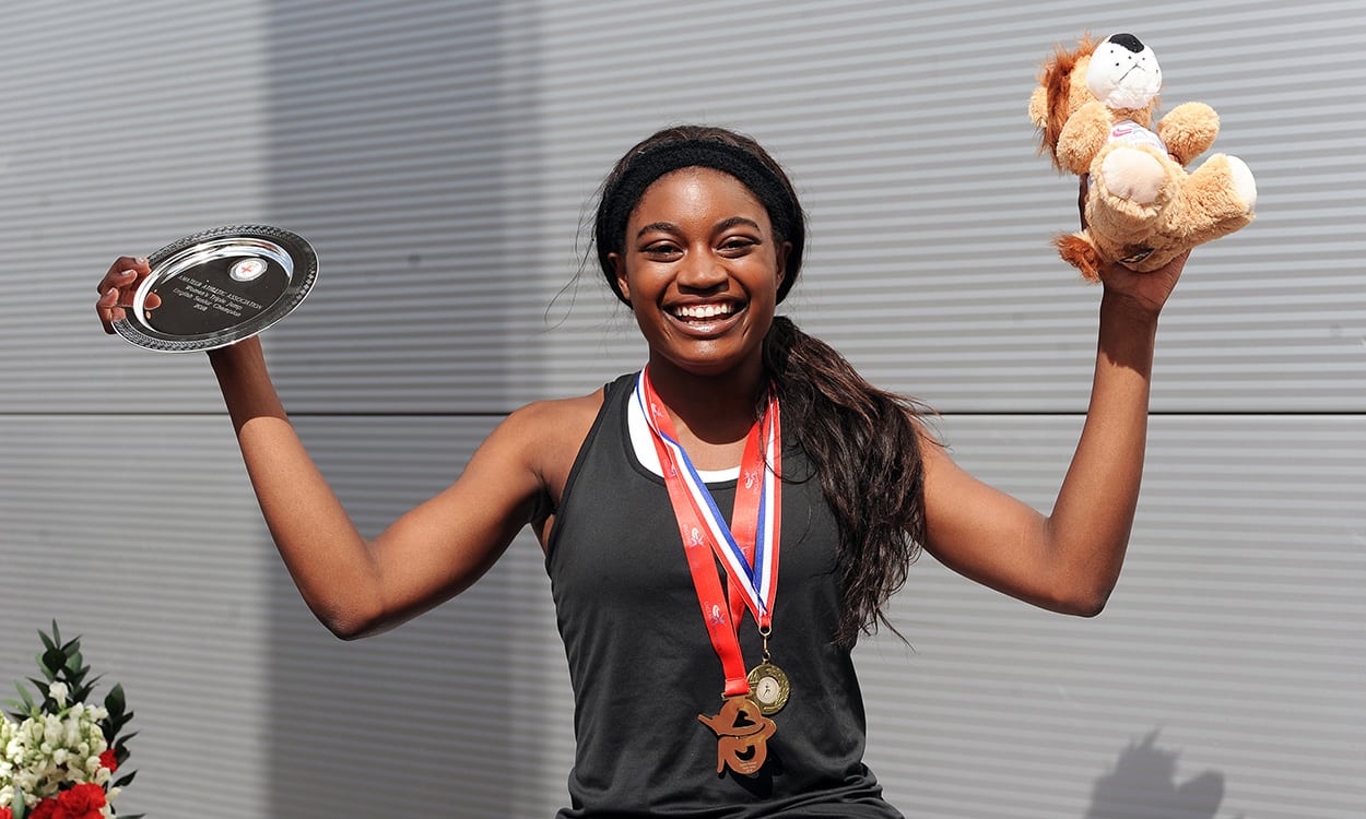 Naomi Ogbeta leaps to triple jump title in Manchester
